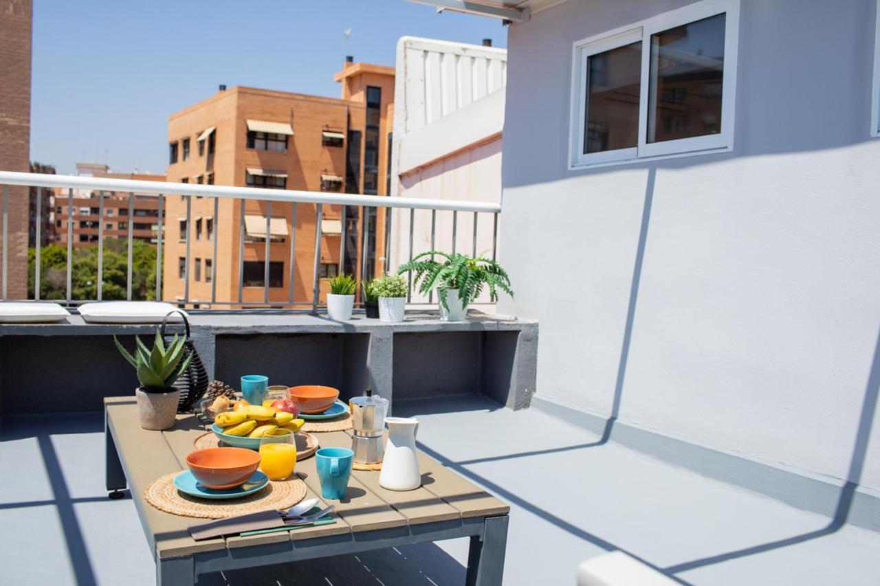 Florit Flats - Cabanyal 3 Bedroom Wifi Ac Terrace Beach Penthouse Valencia Luaran gambar